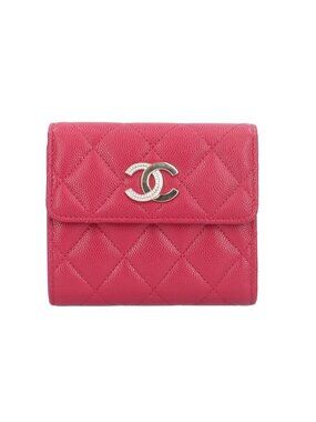 Chanel Quilted Trifold Wallet Caviar Leather